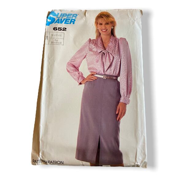 Simplicity 652 Vintage 1985 Blouse Skirt Scarf Pattern Super Saver NEW NWT - Picture 1 of 4